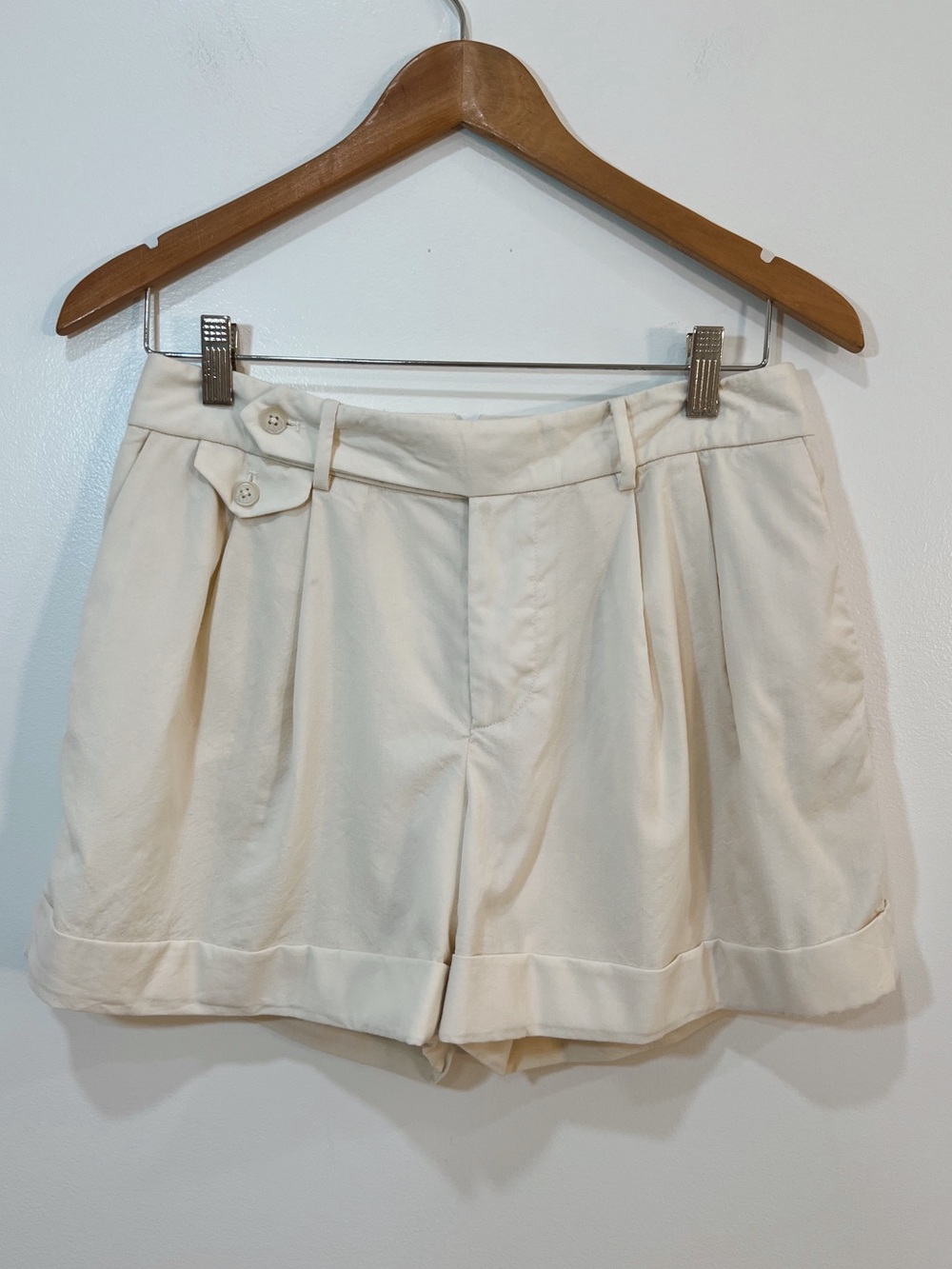 Ralph Lauren Minetta Wool Double Pleated Shorts $890
